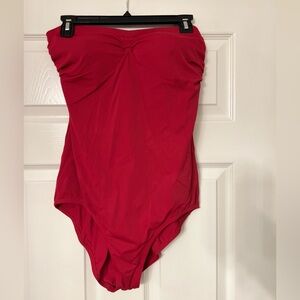 Red Jantzen Strapless Swimsuit